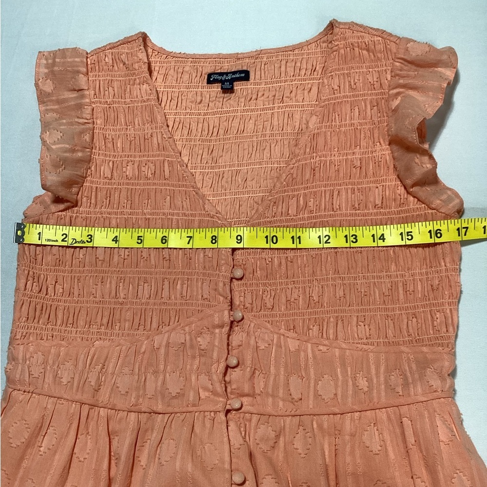 Sleeveless Smocked Coral Maxi Dress for Girls - Picture 9 of 11